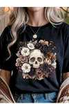 Avoiding Floral Skull Graphic Tee