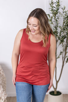  Luxe Crew Tank - Papaya