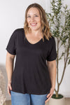 IN STOCK Bamboo V Neck Tee - Black