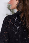 IN STOCK Open Knit Cardigan - Black