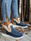 Furry Suede Round Toe Flat Sneakers