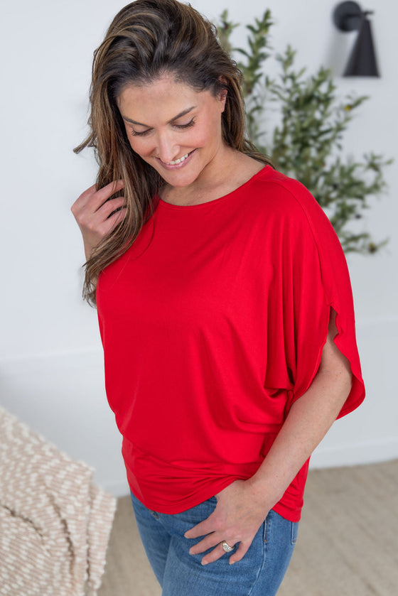 Darcy Dolman Top - Red