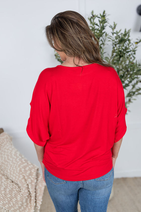 Darcy Dolman Top - Red