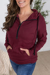 IN STOCK Pixie Pocket Halfzip Hoodie - Burgundy