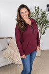 IN STOCK Pixie Pocket Halfzip Hoodie - Burgundy