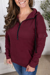 IN STOCK Pixie Pocket Halfzip Hoodie - Burgundy