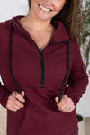 IN STOCK Pixie Pocket Halfzip Hoodie - Burgundy