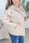 IN STOCK Heather Hooded Vest - Beige