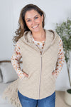 IN STOCK Heather Hooded Vest - Beige