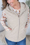 IN STOCK Heather Hooded Vest - Beige