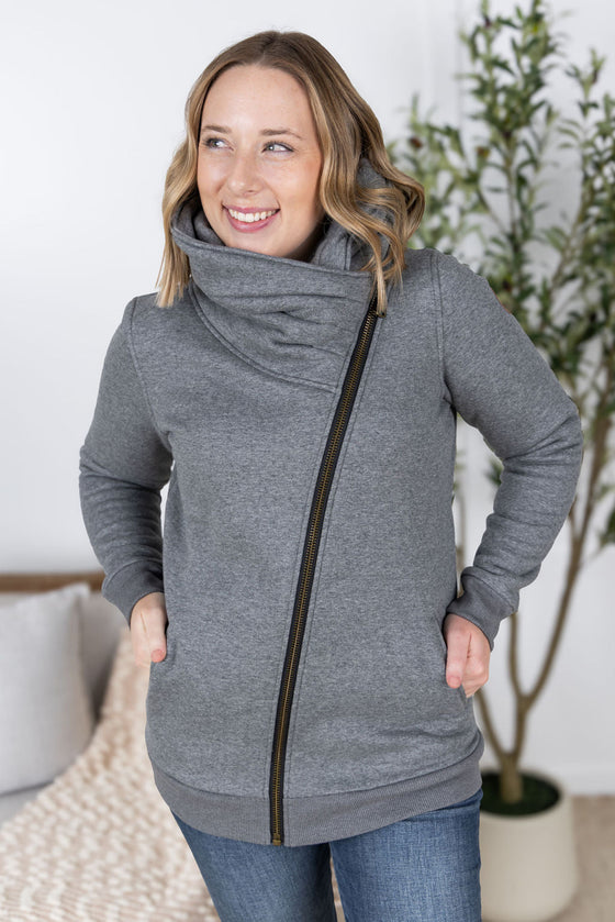 IN STOCK Quinn ZipUp Cowl - Charcoal