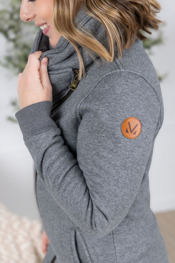 IN STOCK Quinn ZipUp Cowl - Charcoal