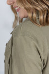 IN STOCK Thermal Knit Button Top - Light Olive