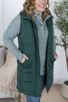 IN STOCK Harlow Long Vest - Hunter Green