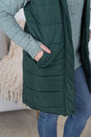 IN STOCK Harlow Long Vest - Hunter Green