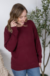 IN STOCK Corrine Ribbed Pullover Top - Burgundy