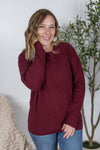 IN STOCK Corrine Ribbed Pullover Top - Burgundy