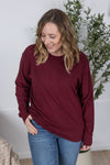 IN STOCK Corrine Ribbed Pullover Top - Burgundy