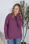 IN STOCK Corrine Ribbed Pullover Top - Plum
