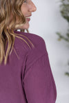 IN STOCK Corrine Ribbed Pullover Top - Plum