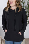 IN STOCK Kacey Ribbed Hoodie - Black
