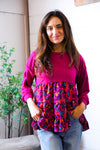 Fuchsia Fizz Drop Shoulder Babydoll Blouse