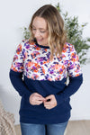 IN STOCK Natalie Pullover - Autumn Purple Abstract and Navy