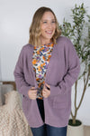 IN STOCK Billie Open Knit Cardigan - Dusty Purple