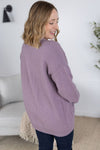 IN STOCK Billie Open Knit Cardigan - Dusty Purple