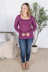 IN STOCK Alyssa Long Sleeve Top - Mulberry
