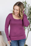 IN STOCK Alyssa Long Sleeve Top - Mulberry