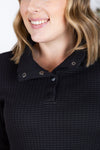 IN STOCK Whitley Waffle Snap Pullover - Black