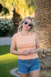 Morgan Micro Striped Tank - Orange