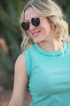 Morgan Micro Striped Tank - Jade