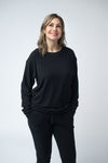 IN STOCK Corrine Ribbed Pullover Top - Black