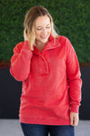 IN STOCK Jesse Vintage Wash Snap Pullover - Red