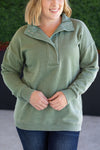 IN STOCK Jesse Vintage Wash Snap Pullover - Olive