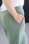 IN STOCK Wide Leg Vintage Wash Bottoms - Olive