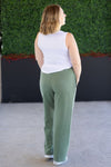 IN STOCK Wide Leg Vintage Wash Bottoms - Olive