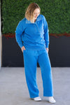 IN STOCK Wide Leg Vintage Wash Bottoms - Winter Blue