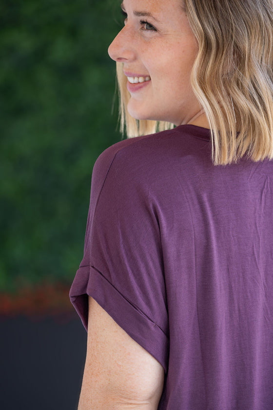 IN STOCK Sierra Pocket Top - Plum