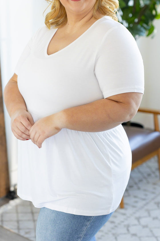 IN STOCK Sarah Ruffle Short Sleeve - White | Women's Top