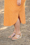 IN STOCK Reagan Ribbed Midi Dress - Pumpkin Floral