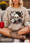 Avoiding Floral Skull Graphic Tee