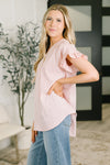 A Different Side Of Me Gingham Blouse in Dusty Rose