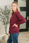 Always True Drop Shoulder Pullover in Dark Burgundy