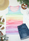 IN STOCK Ava Tank - Rainbow Stripes