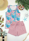 Candice Crinkle Shorts - Dusty Rose