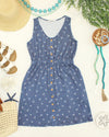Beverly Button Dress - Nautical Navy