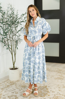  Budding Romance Collared Button-Down Dress